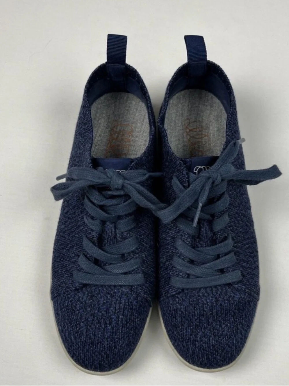 Woolloomooloo‎ EUC Darwin Sneakers Womens 37 Navy Blue Merino Wool Lace Up